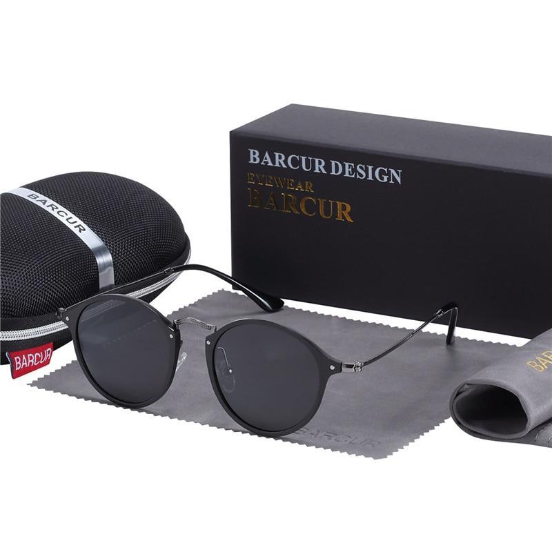 Lunettes de soleil vintage en aluminium de haute qualité pour hommes et femmes, rondes, style rétro, avec protection UV400