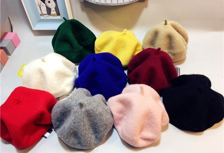 Béret Chapeau Bébé Peintre Britannique en Pure Laine pour Filles, Nouveau Design Rétro Moderne