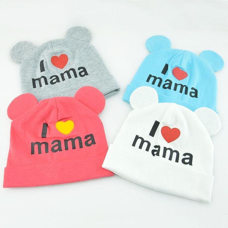 Casquettes tendance pour bébés filles, bonnets mignons à oreilles pour nouveau-nés garçons et filles, bonnets tricotés imprimés pour bébés