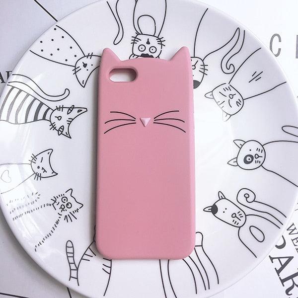 Coque de téléphone portable en silicone souple pour chat, coque arrière pour iPhone 6 6S 7 8 Plus X, motif ours mignon, coque de téléphone portable en forme de phoque 3D, étui en silicone pour iPhone 5S SE 8 Plus