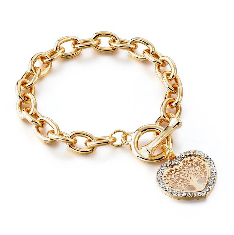 Bracelet chaîne médaillon moderne élégant nouvelle mode Bracelet de luxe incroyable classique Bracelets en or pour femmes Arbre de vie vintage