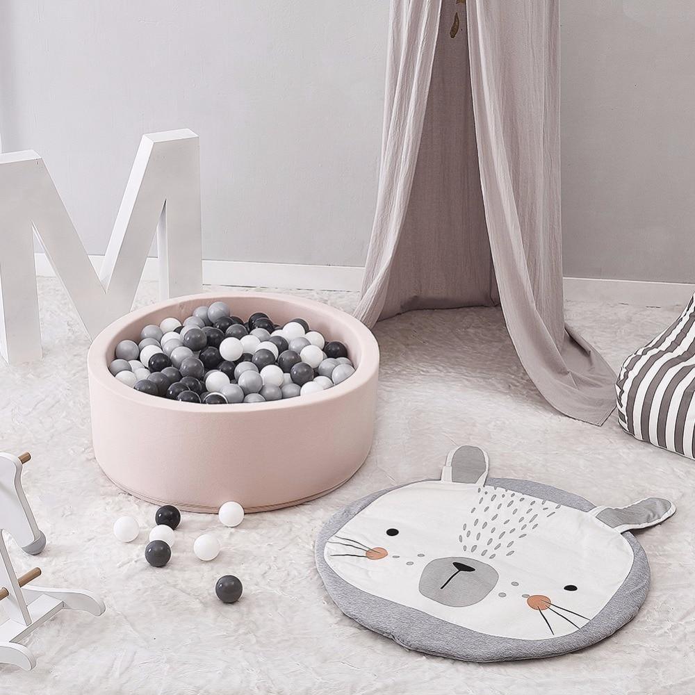Tapis de jeu en forme d'animal de dessin animé pour bébés, tapis pour nouveau-nés, rampant en coton, tapis de sol rond pour chambre d'enfant, décoration de crèche