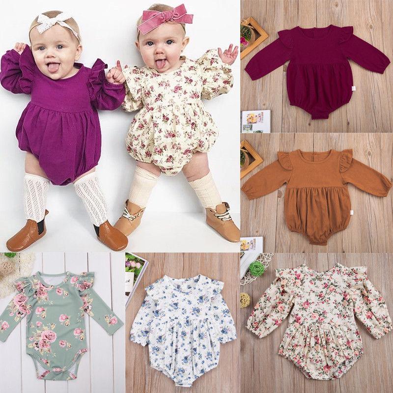 Combinaison Salopette Grenouillère Barboteuse à Manches Longues Papillon pour Bébé Fille Enfant