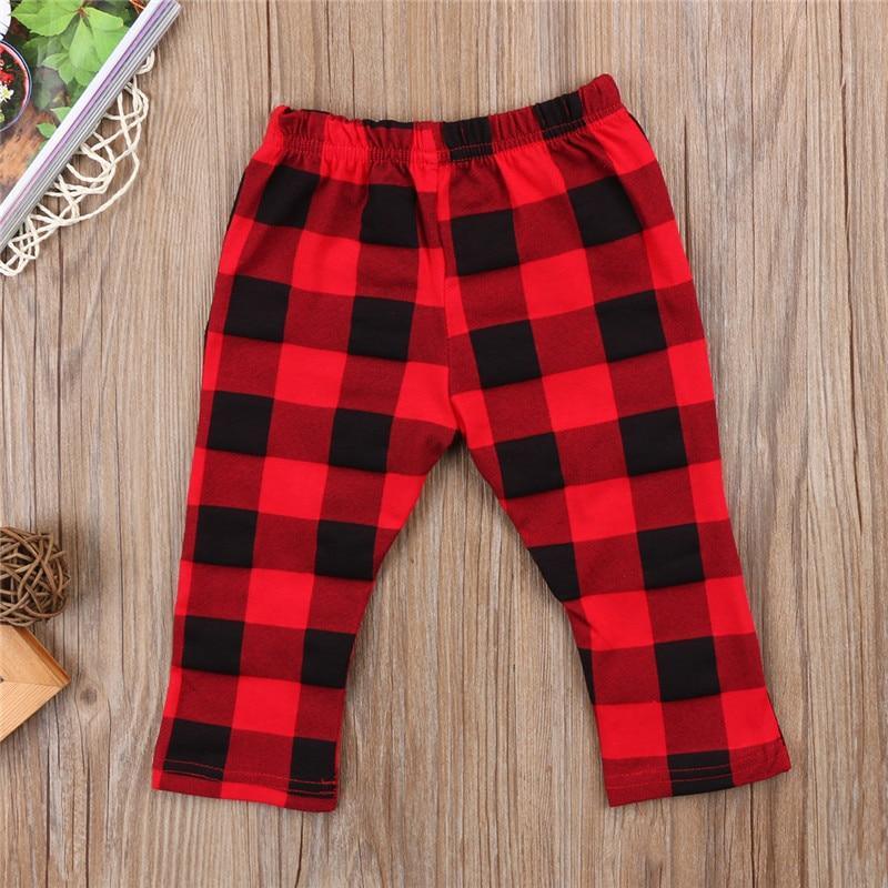 Pantalon rouge moderne pour bébés et enfants - Vêtements mignons pour bébés - Pantalon à carreaux pour filles