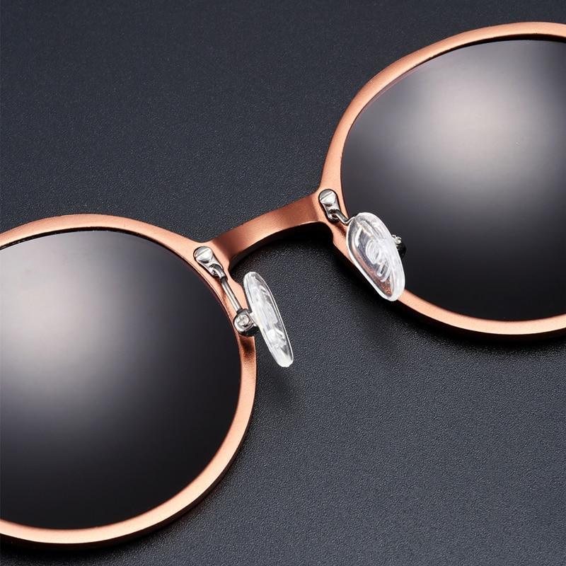 Lunettes de soleil rondes de luxe polarisées universelles rétro modernes avec monture en métal de haute qualité et protection UV400