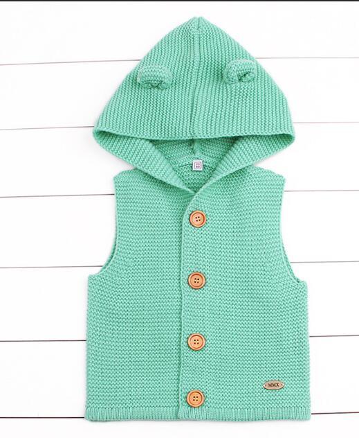 Gilet Moderne Tricoté Chaud d'Hiver à Manches Longues et Capuche pour Nouveau-né, Combinaison Veste et Manteau