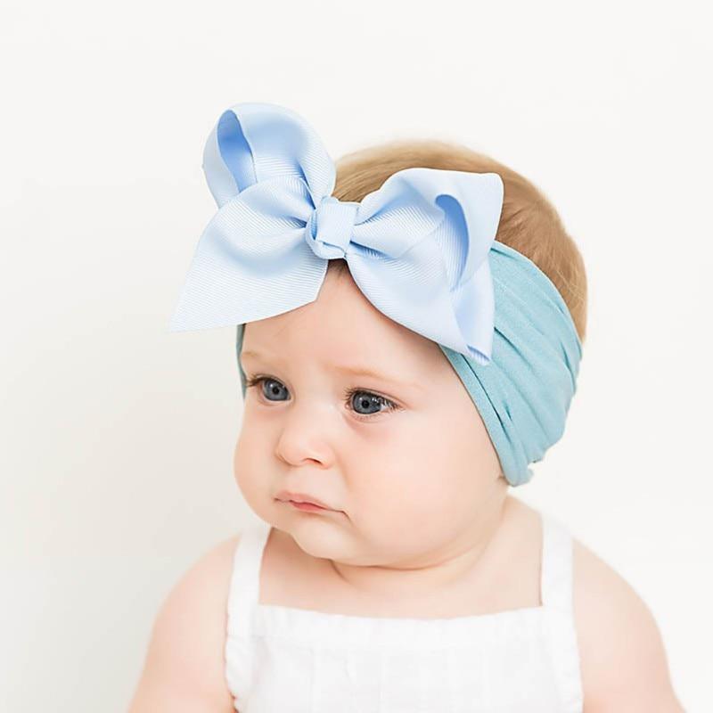Bandeaux pour bébés filles Accessoires pour cheveux Turban Couleur unie Serre-tête Nœud Accessoires pour filles