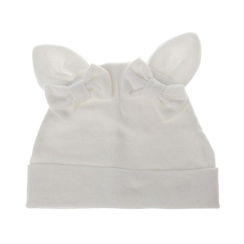 Bonnet Bébé Fille Chapeau Oreilles de Lapin pour Filles Coton Nœud Papillon Chapeau Enfant Casquette Bambin Chapeaux de Bande Dessinée