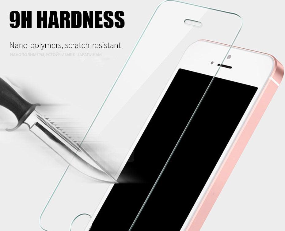 Protection d'écran en verre trempé 3D pleine couverture pour iPhone 5 5S SE 2016 Film de protection en verre pour iPhone 5S SE 5C Anti-explosion Anti-rayures Verre trempé Premium pour iPhone