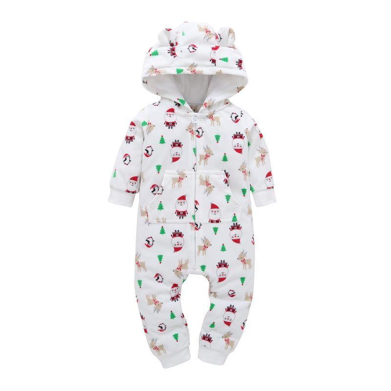 Grenouillère polaire moderne de haute qualité pour nouveau-né, barboteuse de garçon, grenouillère à capuche avec oreilles d'ours pour enfants