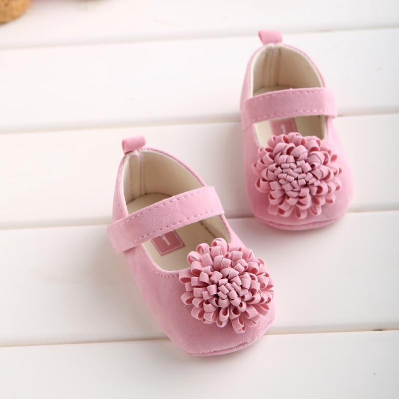 Chaussures pour bébé nouveau-né en couleurs bonbon, pour petite princesse, avec grande fleur, semelle souple antidérapante
