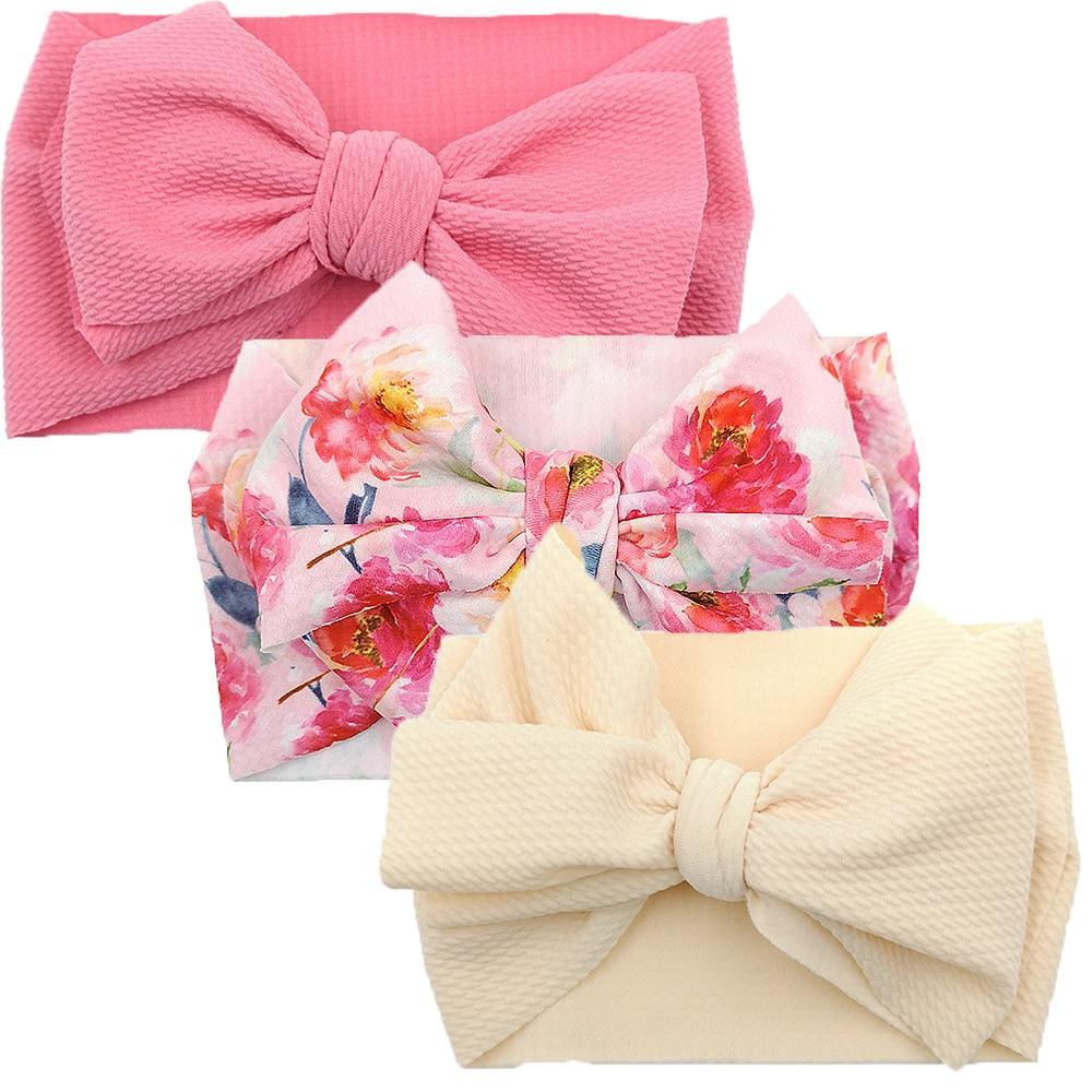 Bandeau Turban Moderne Luxe Élégant pour Bébé Fille, Accessoires Photo, Nœud, Lot de 3 Pièces pour Filles Bébé