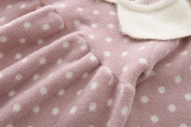 Vêtements tricotés chauds d'hiver en coton moderne pour bébés et tout-petits, hauts et robes pour filles