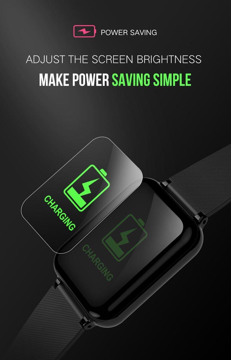 Montre intelligente moderne B57 avec protection étanche IP67, moniteur de fréquence cardiaque et de pression artérielle, montre de sport unisexe pour hommes et femmes