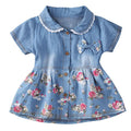 Robes d'été pour filles, motif floral moderne, nœud papillon, manches courtes, tenue de princesse