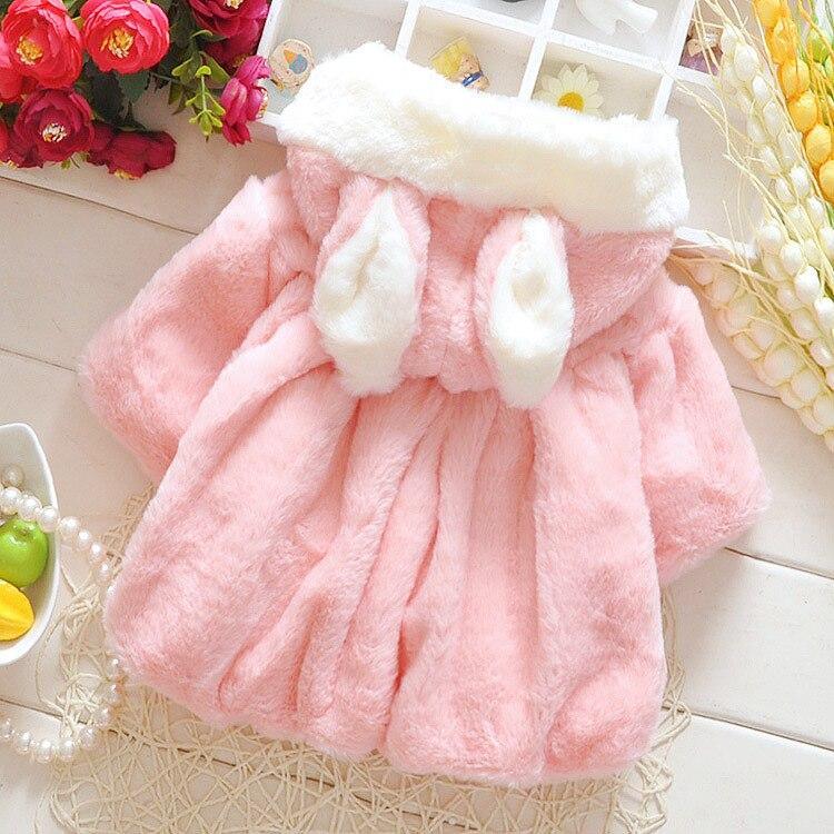 Vestes pour bébés filles Mignonnes à capuche Princesse Manteau chaud en fourrure pour enfants Vêtements d'extérieur pour filles Manteau en coton moderne pour bébés et enfants