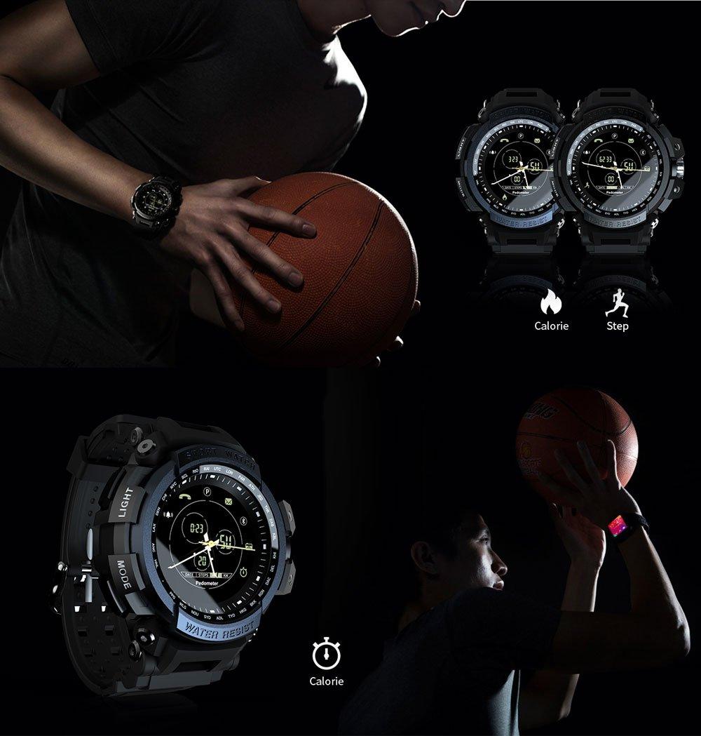 Montre connectée de sport moderne professionnelle étanche 5ATM avec rappel d'appel Bluetooth et affichage numérique pour systèmes iOS et Android