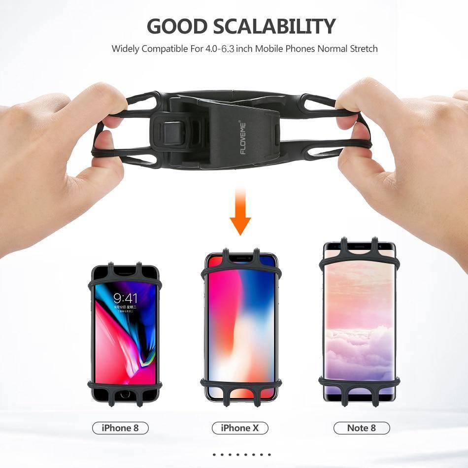 Support de Téléphone Noir Universel pour Moto Vélo Fixation Guidon
