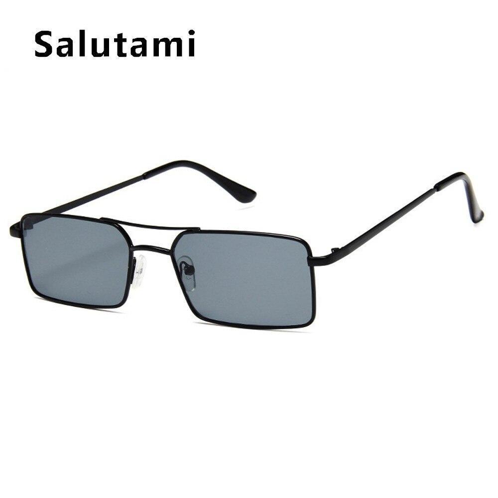 Lunettes de soleil de luxe célèbres Rétro Modernes Carrées Unisexe Homme et Femme avec petite monture en alliage métallique et double pont transparent pour homme