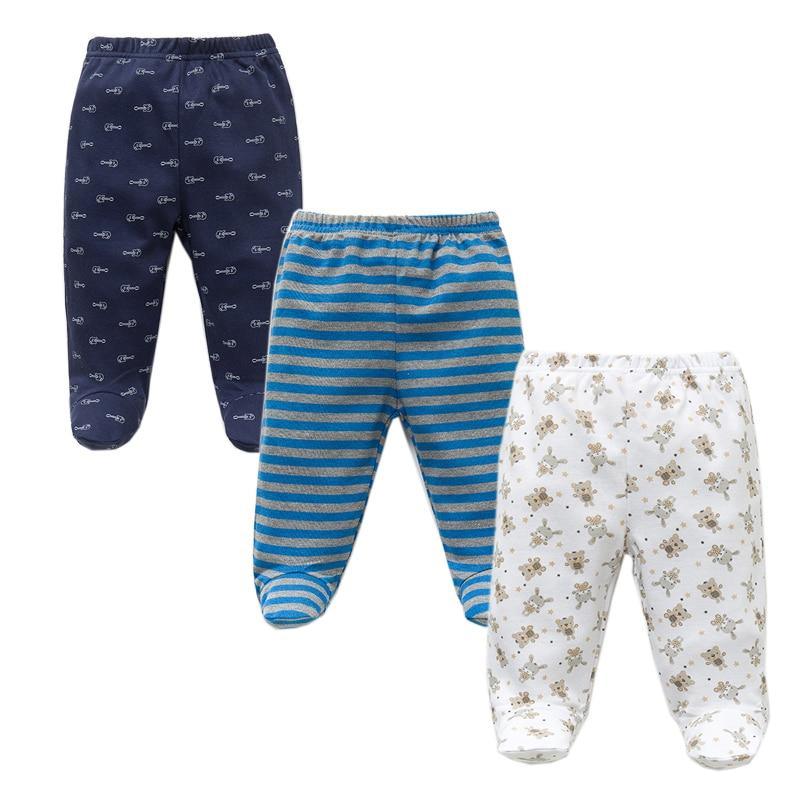 Lot de 3 pantalons bébé 100% coton pour filles et garçons, vêtement unisexe décontracté bas PP, vêtement bébé nouveau-né pour enfants