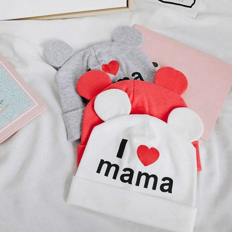 Casquettes tendance pour bébés filles, bonnets mignons à oreilles pour nouveau-nés garçons et filles, bonnets tricotés imprimés pour bébés