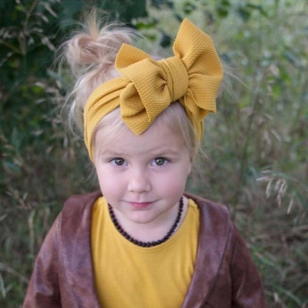 Bandeau Bébé Grande Nœud Filles Enfant Grand Nœud Coton Bandeau Cheveux Nouveau-né Pour Bébé