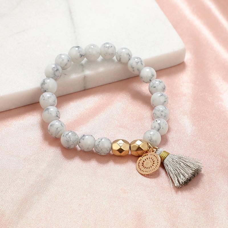 Ensemble de bracelets superposés avec pampilles et perles de cœur bohème en pierre faits à la main pour femmes, ensemble de chaînes en corde tressée réglables, bracelet de cheville pour femmes