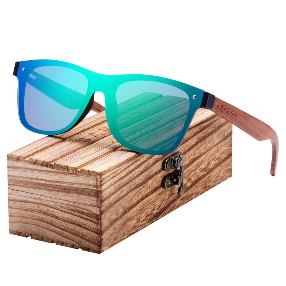 Lunettes de soleil de sport carrées en bois polarisées, de luxe et élégantes, pour femmes et hommes, avec protection UV400