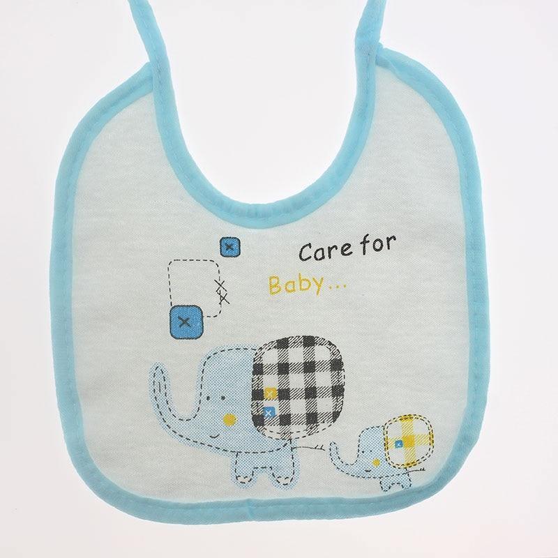 Bavoir bandana double couche imperméable en coton doux pour nouveau-né, motif éléphant, pour l'alimentation des bébés et des enfants