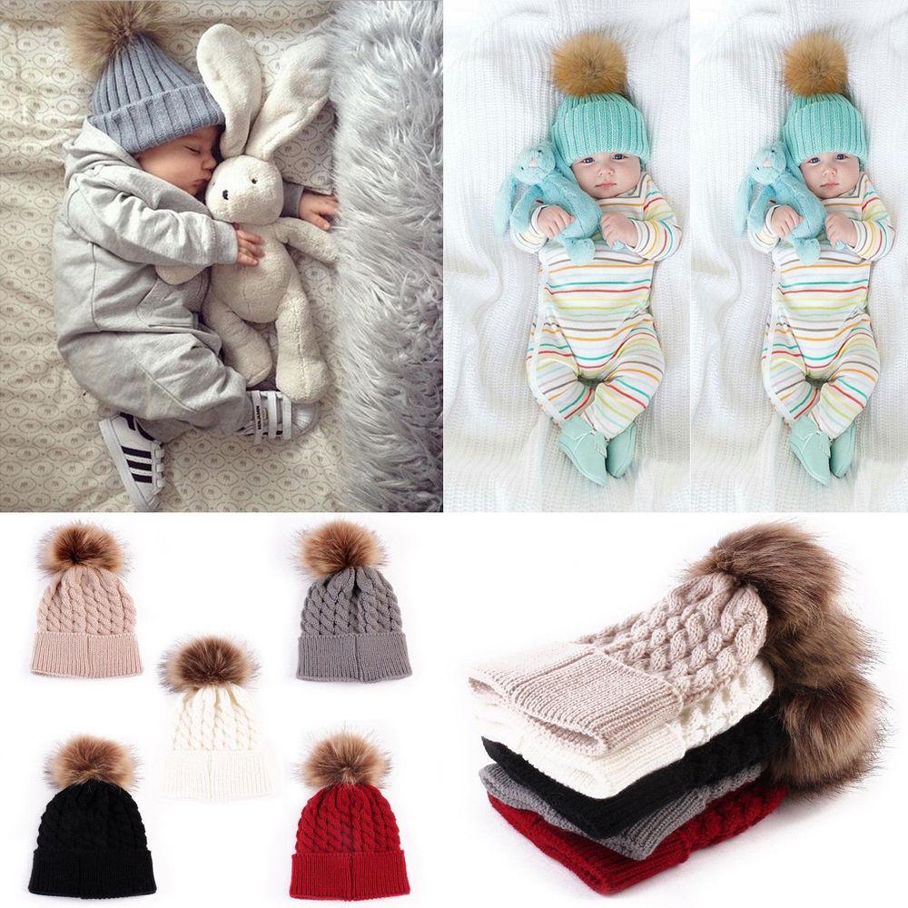 Bonnet tricoté au crochet unisexe tendance et moderne pour bébés filles - Chapeau d'hiver chaud pour enfants