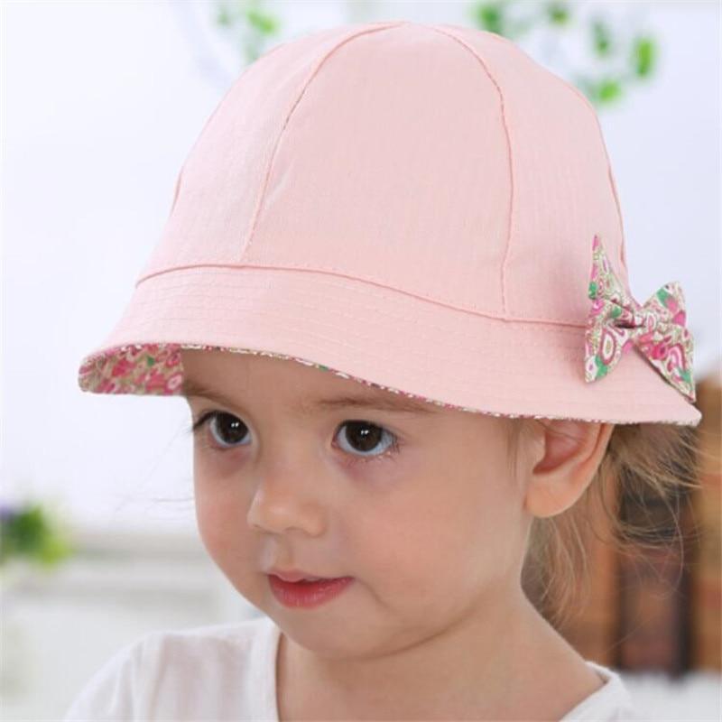 Chapeau de soleil moderne pour bébé fille, en coton, casquette pour enfant avec nœud papillon et imprimé floral, bob réversible