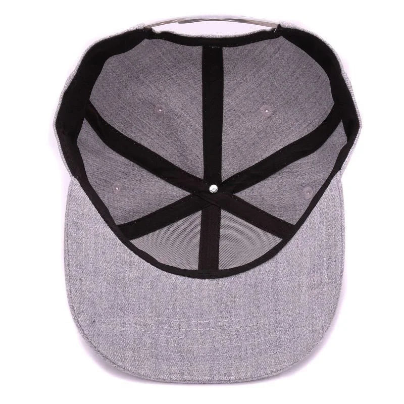 Casquette snapback unisexe en laine grise