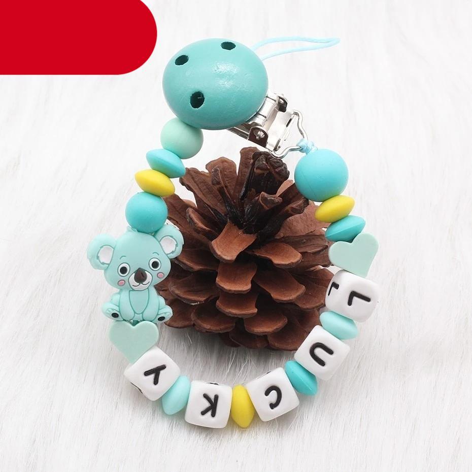Attaches-tétines personnalisés faits main modernes, Chaînes de tétine en silicone, Attaches-tétines en bois pour bébés et enfants