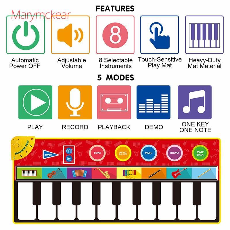 Tapis de Piano Musical pour Enfants, Jouets Musicaux, Tapis de Jeu Éducatif pour Bébés, Cadeau pour Enfants