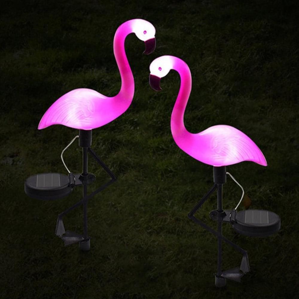 ENSEMBLE DE 3 LAMPES SOLAIRES LED MODERNES Flamant Rose Pour Jardin Et Cour Avec Station De Base – Éclairage Décoratif Pour Allée, Chemin Et Paysage