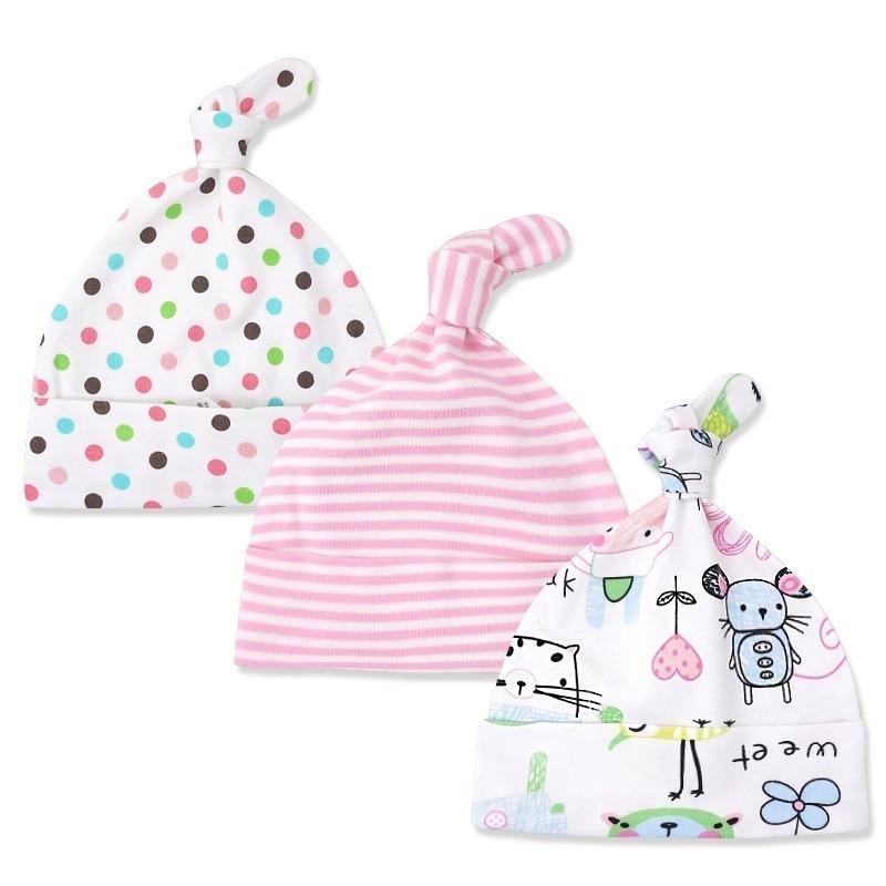 Bonnets et casquettes imprimés pour bébés, accessoires pour nouveau-nés, lot de 3 pièces au design moderne et élégant pour bébés et enfants.
