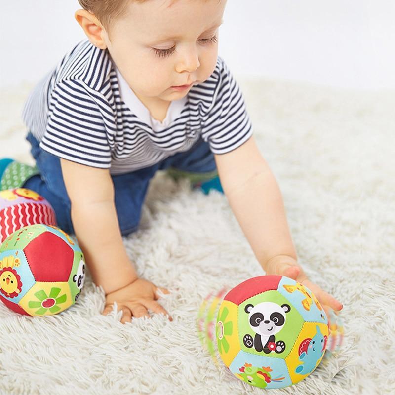 Balle Animale Douce Peluche Mobile Bébé Jouets Sonores Hochet Bébé Balle Musculaire Jouets Éducatifs Nouveau-nés Pour Enfants