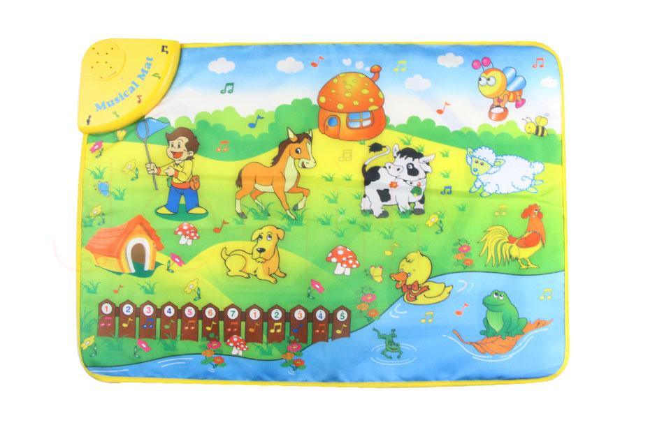 Tapis de Jeu Musical de Ferme pour Bébé avec Sons d'Animaux et Piano, Tapis de Sol d'Éveil pour Bébé, Jouet pour Bébé