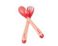 1 ensemble vaisselle pour enfants, fourchette et cuillère en silicone souple sensibles à la température, assiette, couverts, outil d'alimentation unique pour bébés garçons et filles