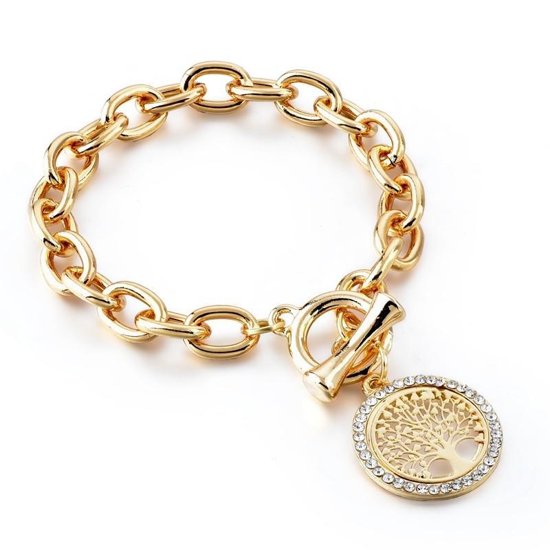 Bracelet chaîne médaillon moderne élégant nouvelle mode Bracelet de luxe incroyable classique Bracelets en or pour femmes Arbre de vie vintage