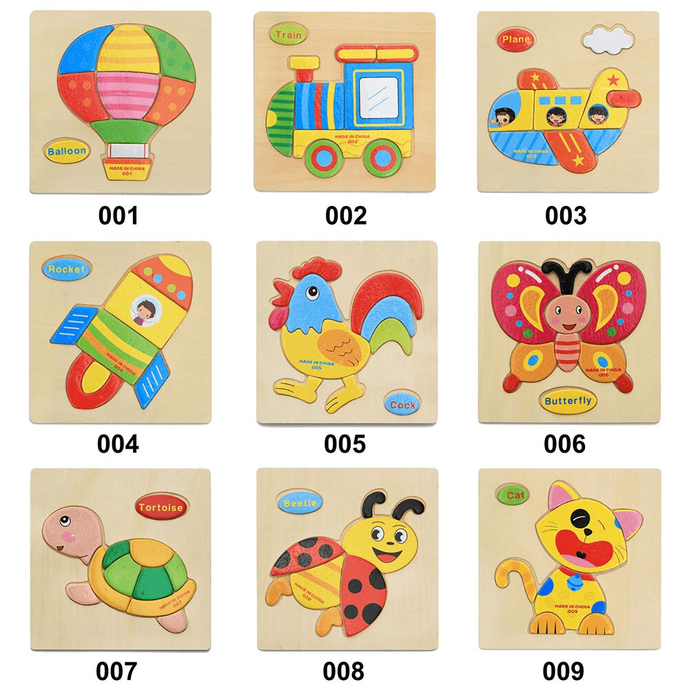 Puzzles 3D en bois Stevvex modernes et intéressants pour l'apprentissage des bébés, puzzles d'animaux de dessin animé et de fruits pour enfants, jouet éducatif intelligent pour enfants