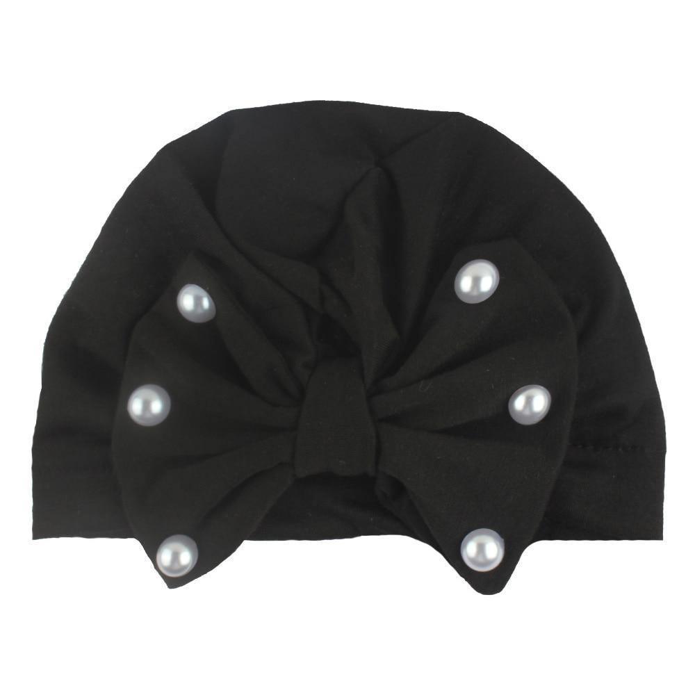 Bonnet Bébé Moderne Nœud de Lapin Mignon avec Perles Bonnet Fille avec Perles pour Enfants Style Luxe Diamant