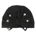 Bonnet Bébé Moderne Nœud de Lapin Mignon avec Perles Bonnet Fille avec Perles pour Enfants Style Luxe Diamant