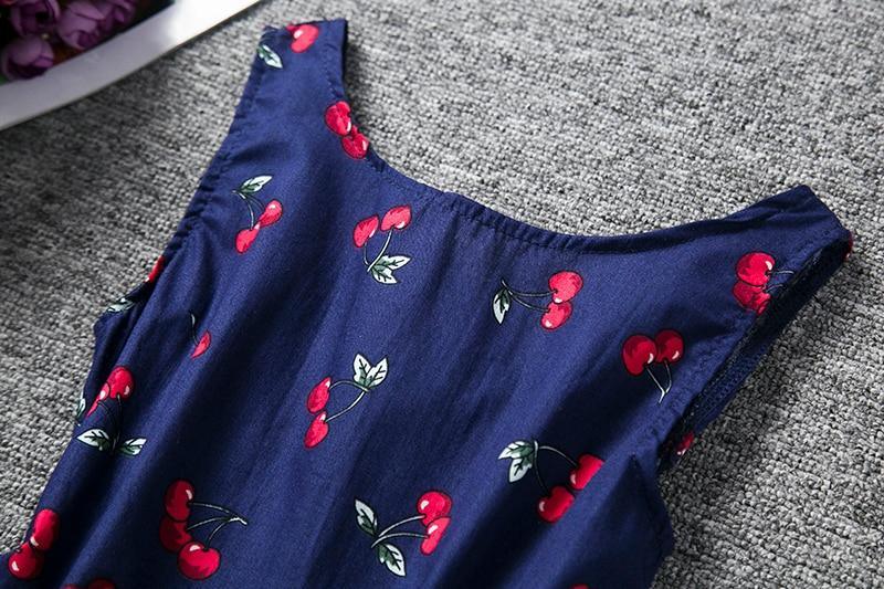 Robe d'été moderne de luxe pour fille, robe cerises pour enfants, robe à dos en V, robe débardeur en coton pour bébé, robe licou pour filles