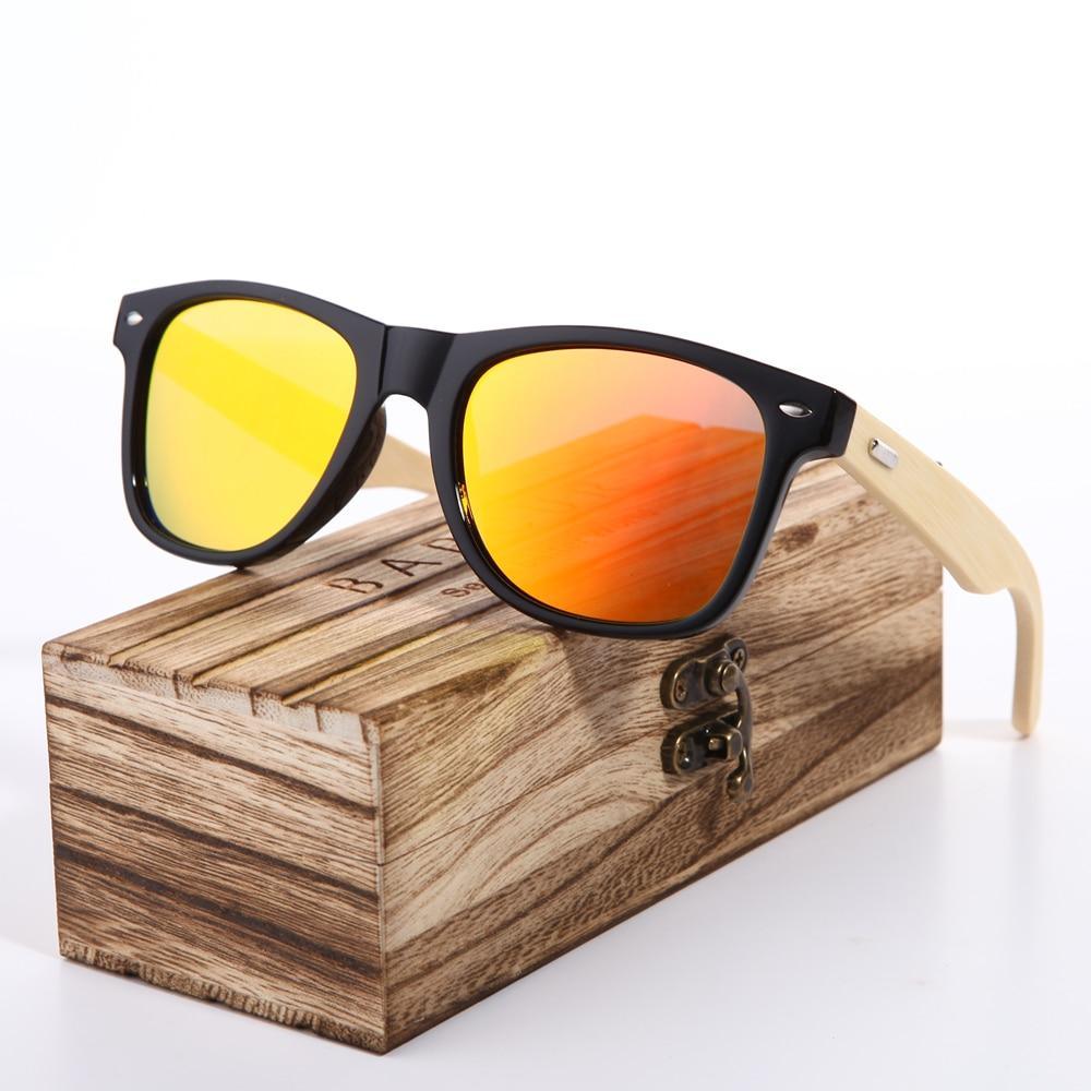 Nouvelles lunettes de soleil roses en bois de bambou, lunettes de soleil tendance effet miroir, de marque, pour femmes et hommes, avec protection UV400