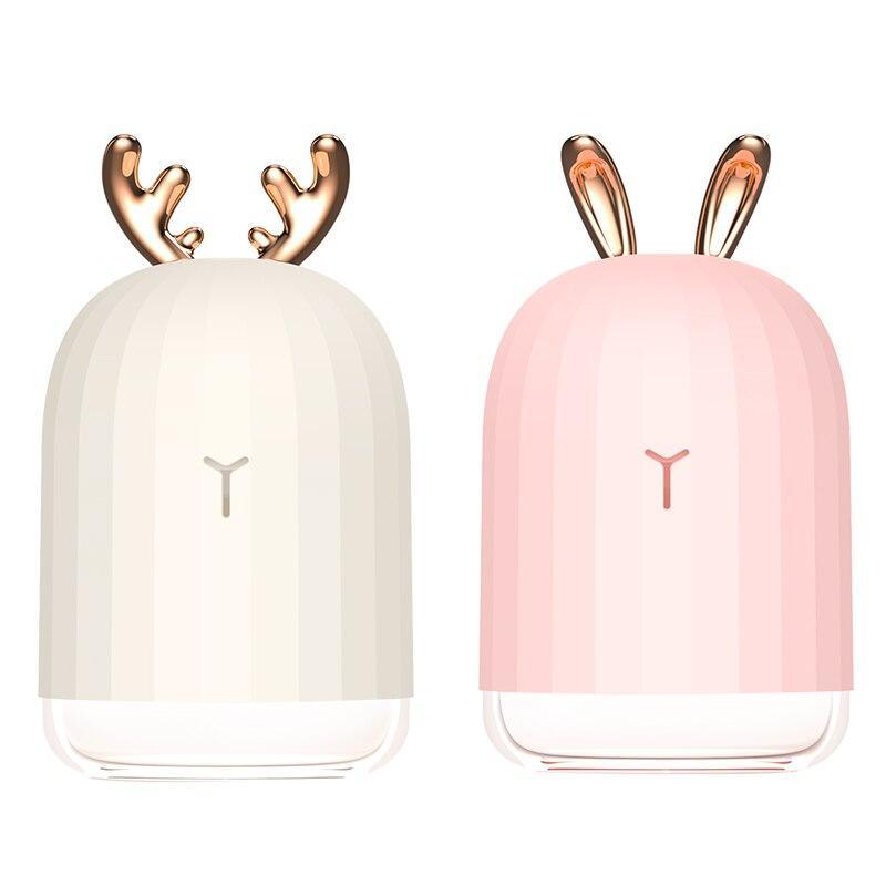 Diffuseur USB 220ml d'huiles essentielles pour voiture, humidificateur d'air ultrasonique 7 couleurs LED veilleuse, brumisateur frais pour la maison, cadeau parfait