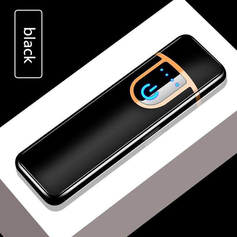 Briquet Électronique USB Moderne de Luxe, Coupe-Vent, Mince, Coloré, avec Capteur Tactile et Gravure Dragon, Idéal pour un Cadeau