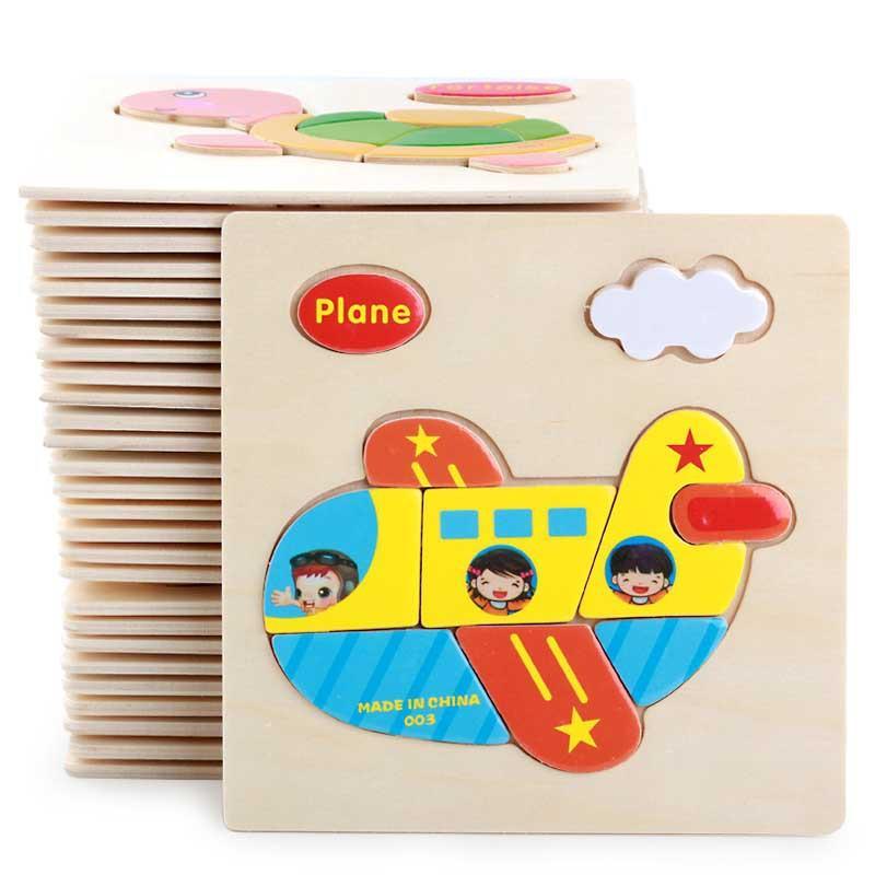 Jouets de puzzle en bois 3D intéressants pour enfants avec animaux et voitures, excellents puzzles d'intelligence pour l'éducation précoce des enfants