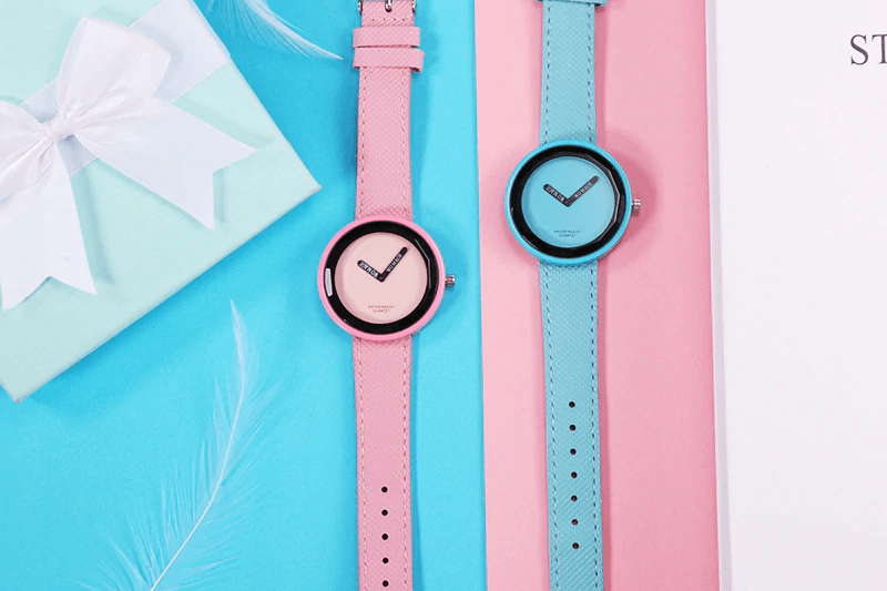 Montre en cuir pour femme et fille – Montre simple