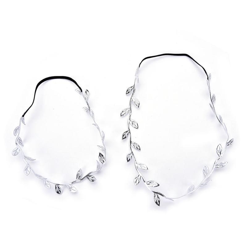 Bandeaux de luxe modernes en feuilles dorées et argentées, accessoires capillaires d'été, bijoux tendance pour mère et fille